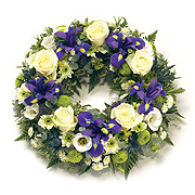 White and Purple Round Wreath